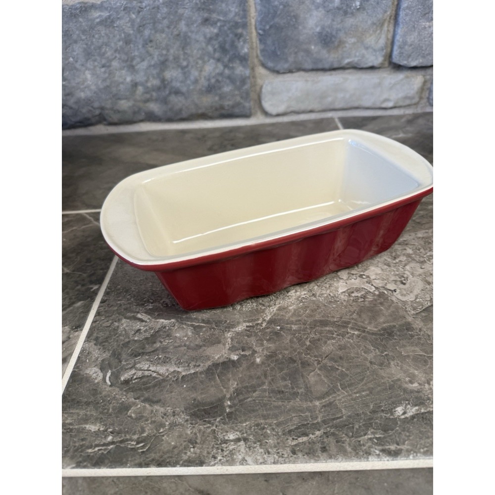 GoodCook Red Stoneware Loaf Pan 9" x 5" Ceramic Bread Baking Dish Oven Safe